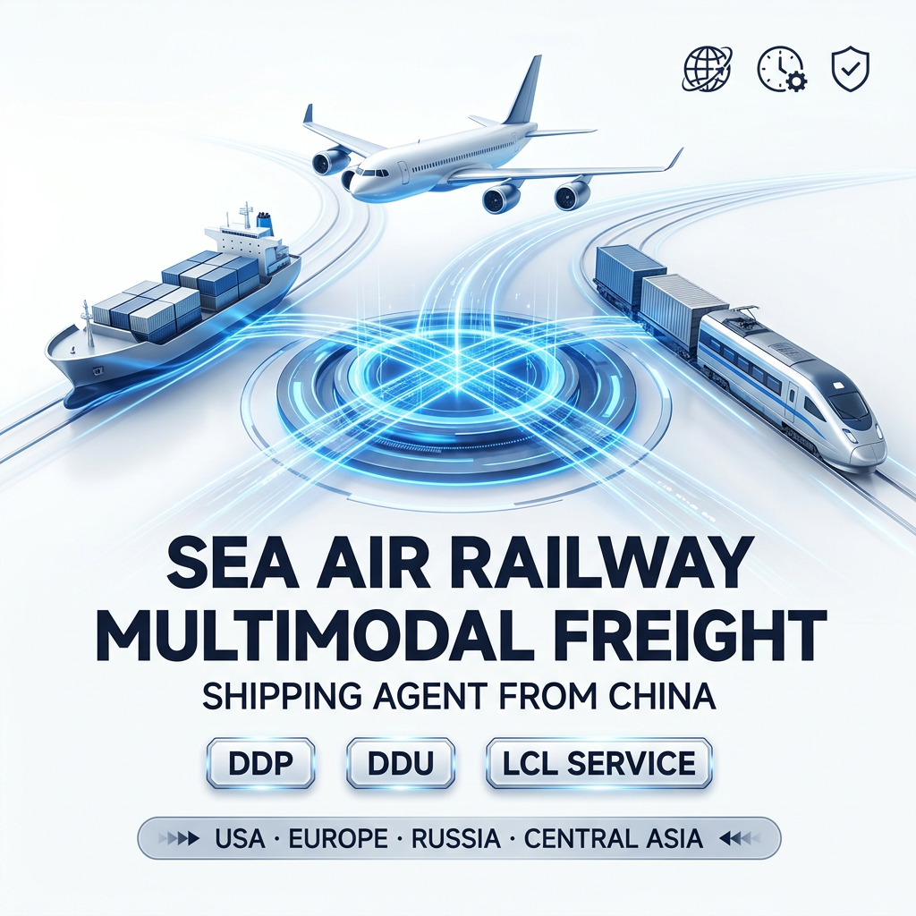 Sea Air Railway Multimodal Freight Forwarder China to USA/Europe/Russia/Central Asia DDP/DDU/LCL