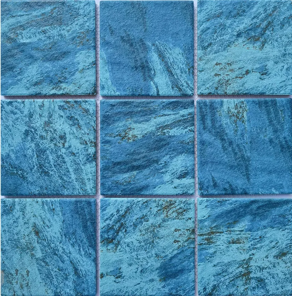 Inkjet Series Swimming Pool Tiles Like Blue Ocean