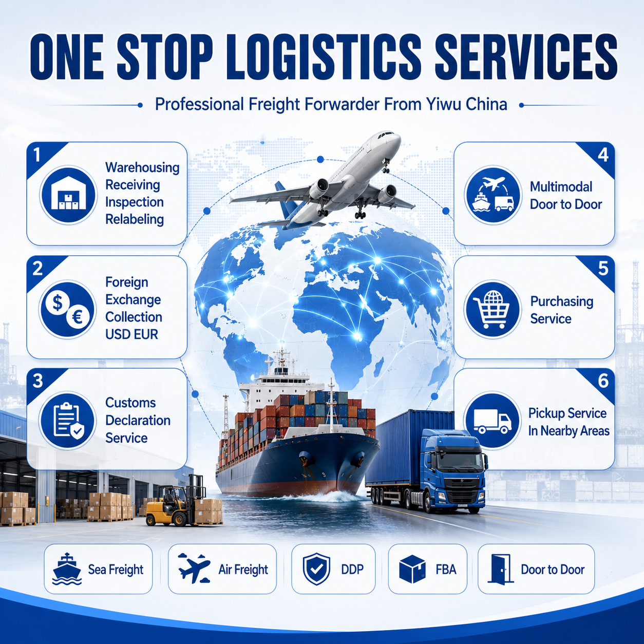 Sea & Air Freight Agent DDP Door Delivery Customs Clearance Service