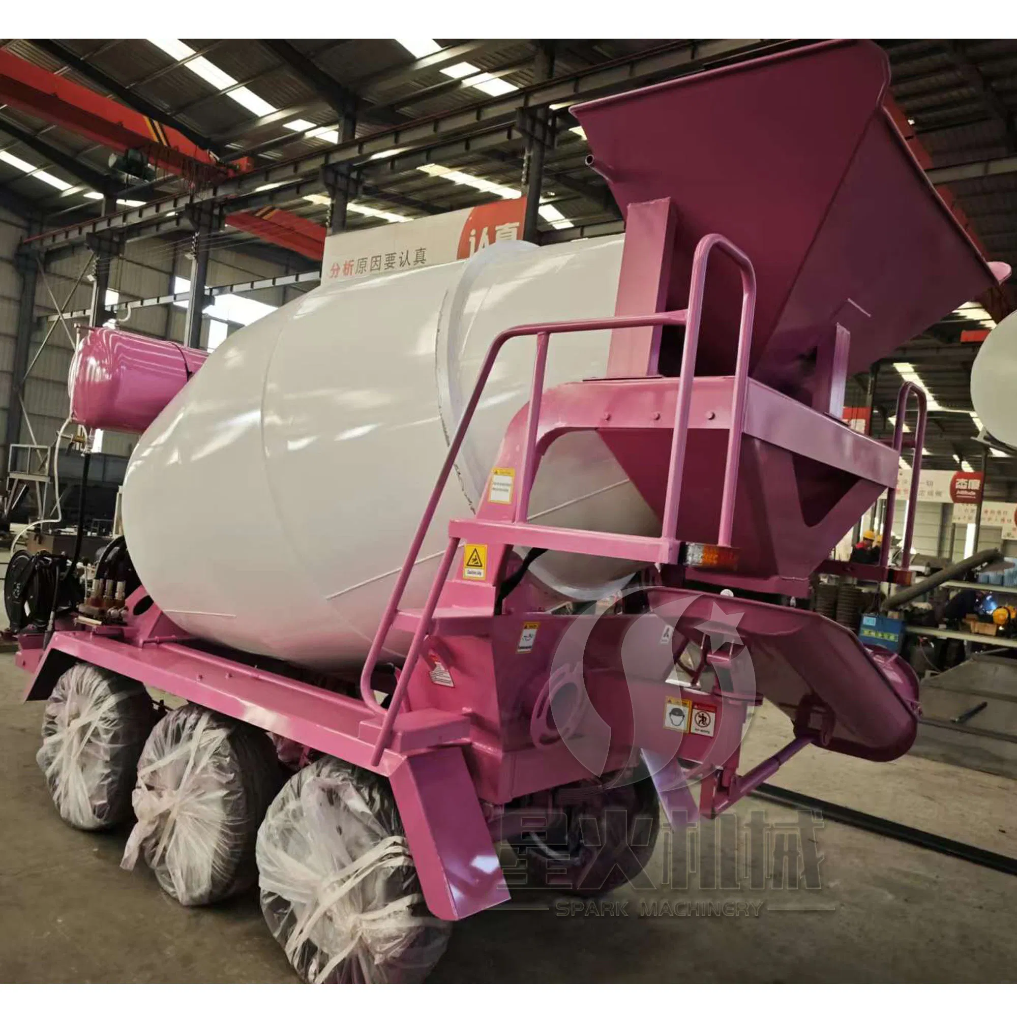 Diesel Electric Gasoline Engine 6m3 Trailer Concrete Mixer Drum Truck