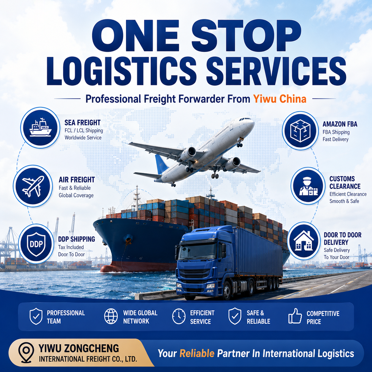 China Estonia EE Sea &amp; Air Freight Agent DDP Door Delivery Customs Clearance Service Yiwu LCL FCL Multimodal Insurance DHL DAP