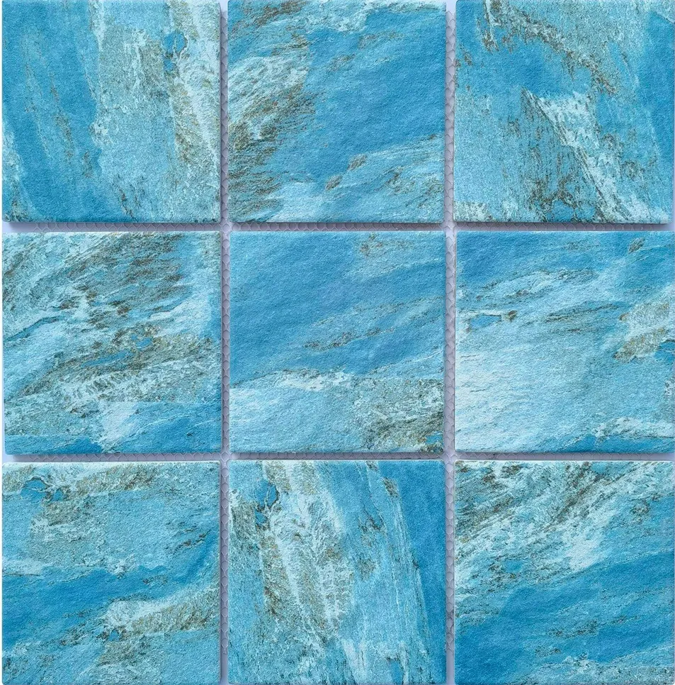 Inkjet Series Swimming Pool Tiles Like Blue Ocean