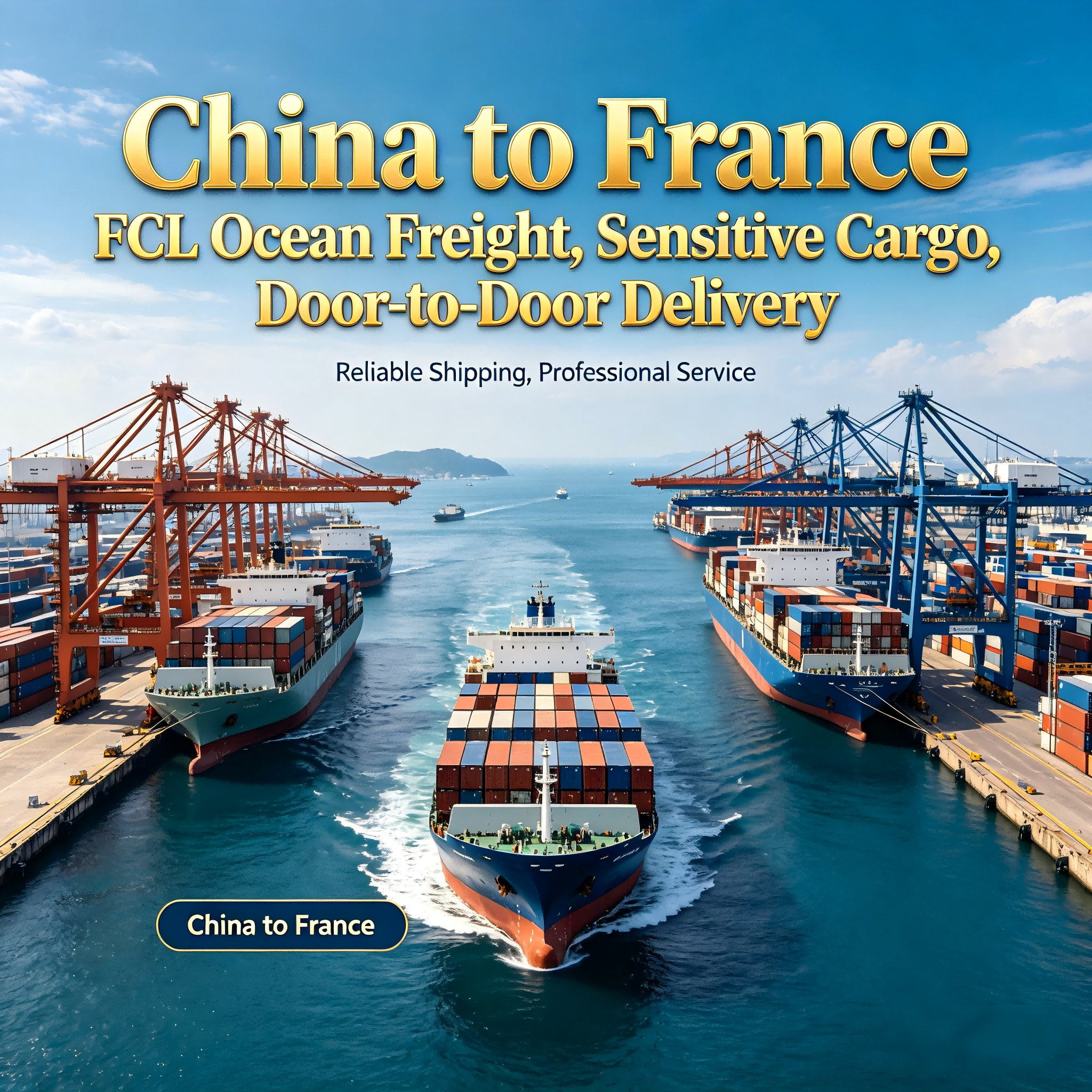 Economy Full Container FCL Shipping CN to France, Affordable Transport for DG Cargo with Complete Amazon FBA Warehouse Support
