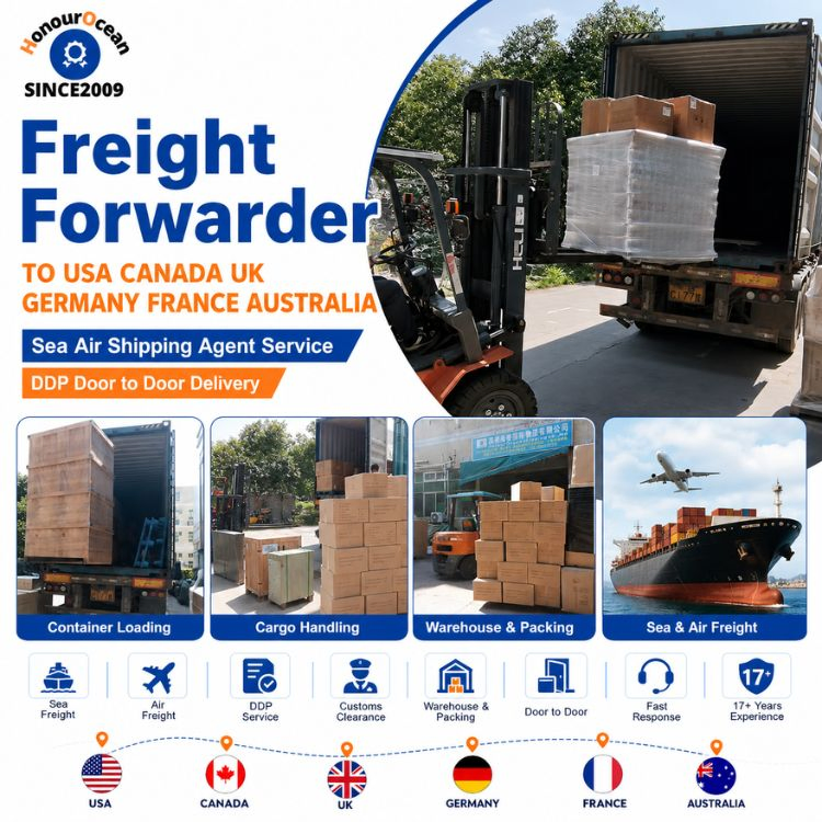 Amazon Freight Forwarder to USA Canada UK Germany France Australia Sea Air Shipping Agent Service DDP Door to Door Delivery