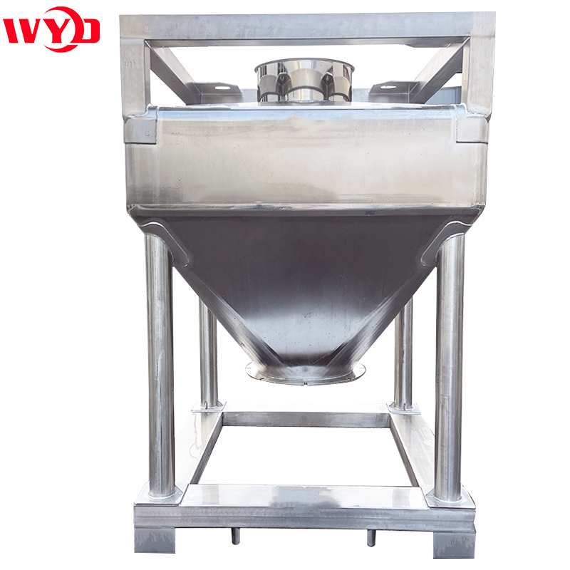 Stainless Steel 300L 500L 1000L 2000L IBC Square Conical Hopper Tank High Safety Eco-Friendly Liquid Nitrogen Container
