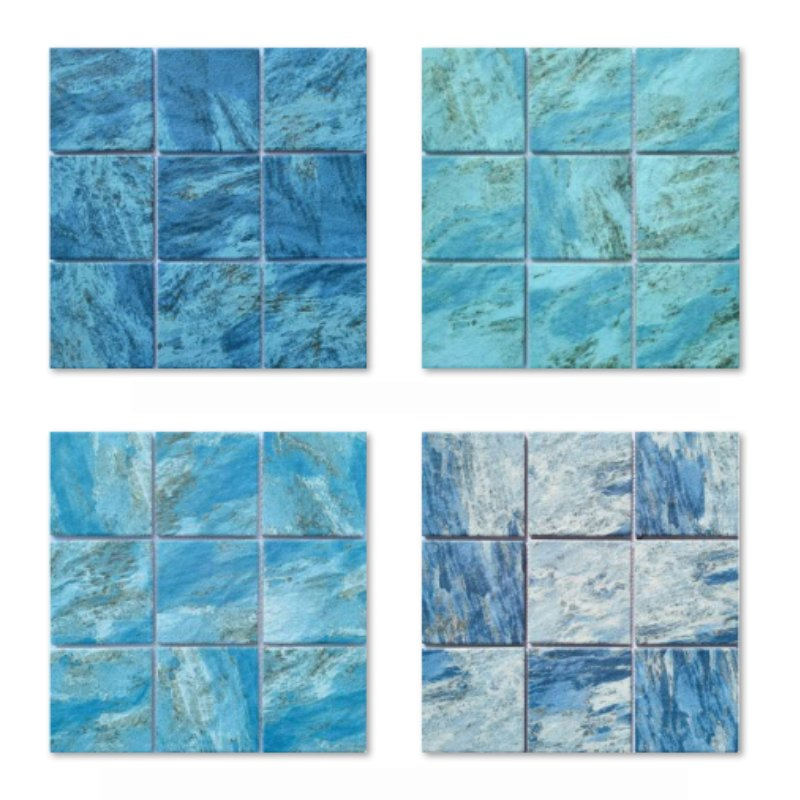 3.90"*3.90" Inkjet Series Swimming Pool Tiles Like Blue Ocean