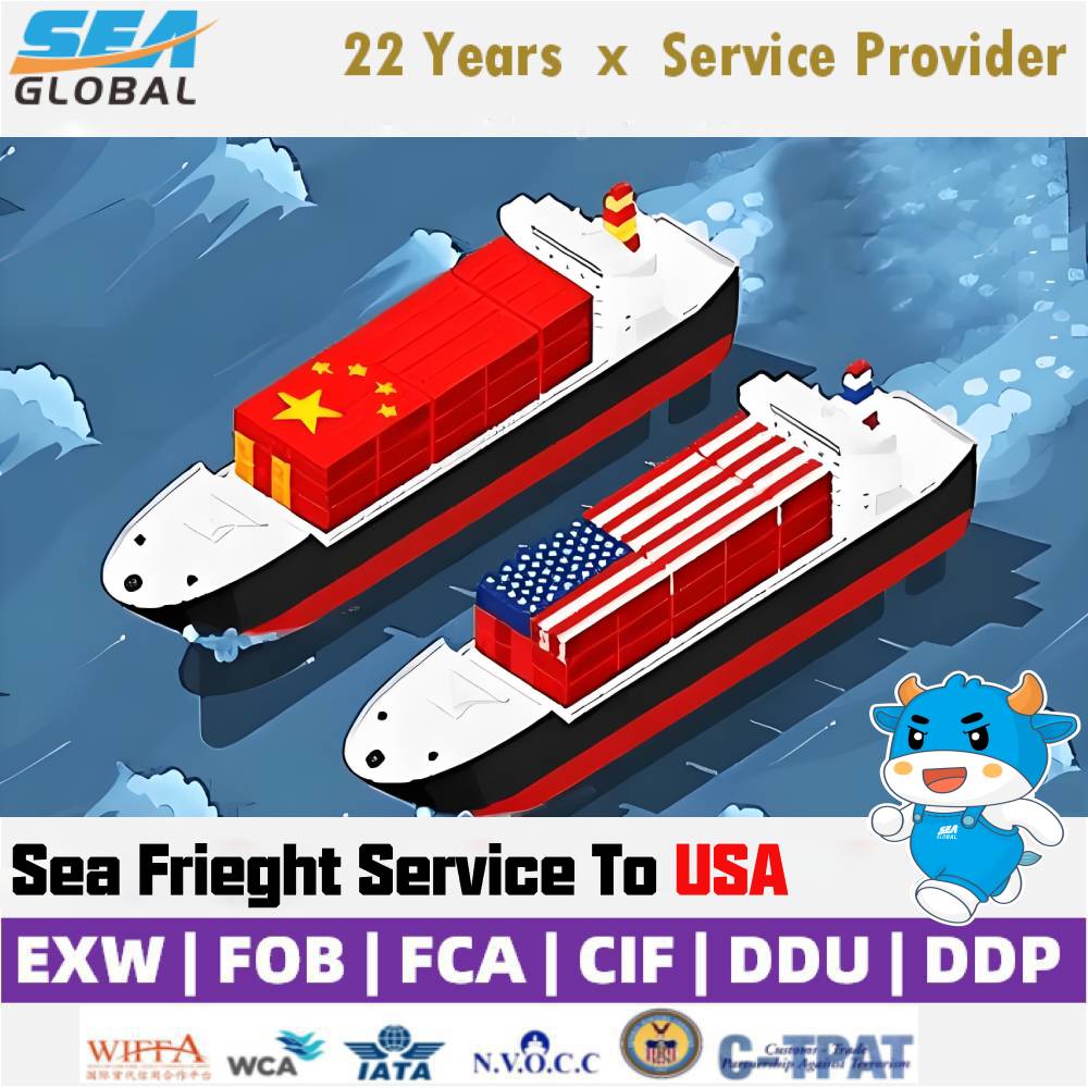 DDP Door to Door FCL Sea Shipping Container Service to Los Angeles, Seattle,Boston,Houston,USA