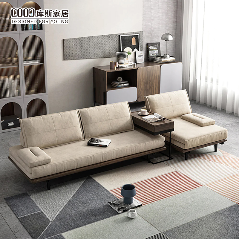 Wooden Modern Living Room Furniture Convertible Futon Sofa Come Bed Pull out Folding Sleeper Sofa Bed