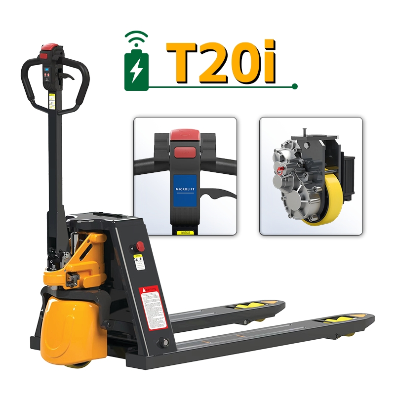 Microlift, 2 in 1, Full Electric Pallet Truck, T20I, Full Electric Pallet Jack, One Truck, Two Modes, Electric and Manual Convertible, No Downtime