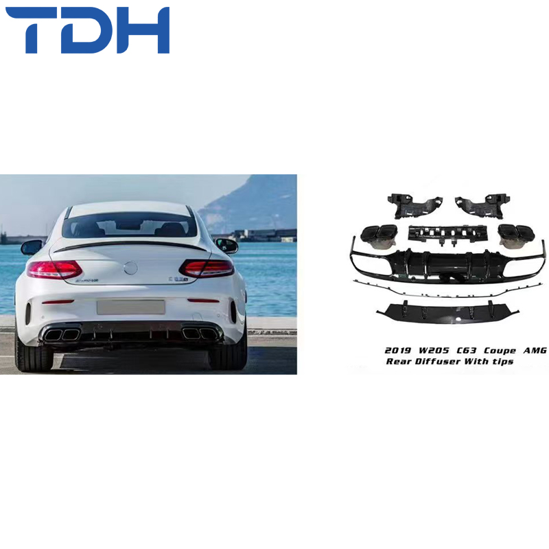 High-End PP Car Bumper Suitable for 2019 Mercedes-Benz C-Class W205 Coupe Upgrade to C63 Amg Front Bumper