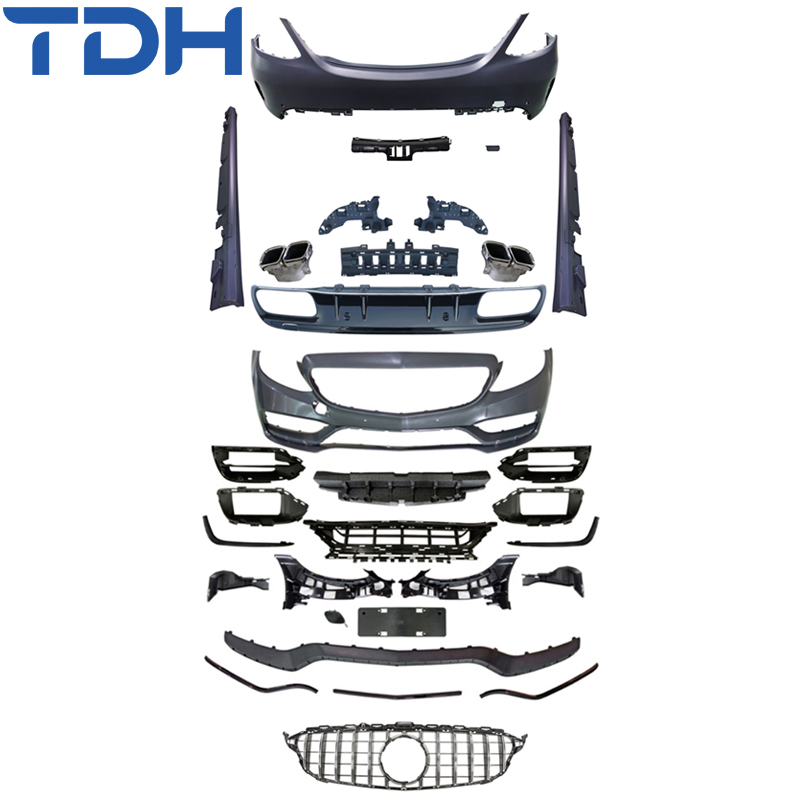 High-End PP Car Bumper Suitable for 2019 Mercedes-Benz C-Class W205 Coupe Upgrade to C63 Amg Front Bumper