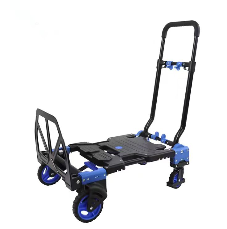 Foldable 2 in 1 Multi Functional Aluminum-Plate Hand Truck Convertible Folding Trolley
