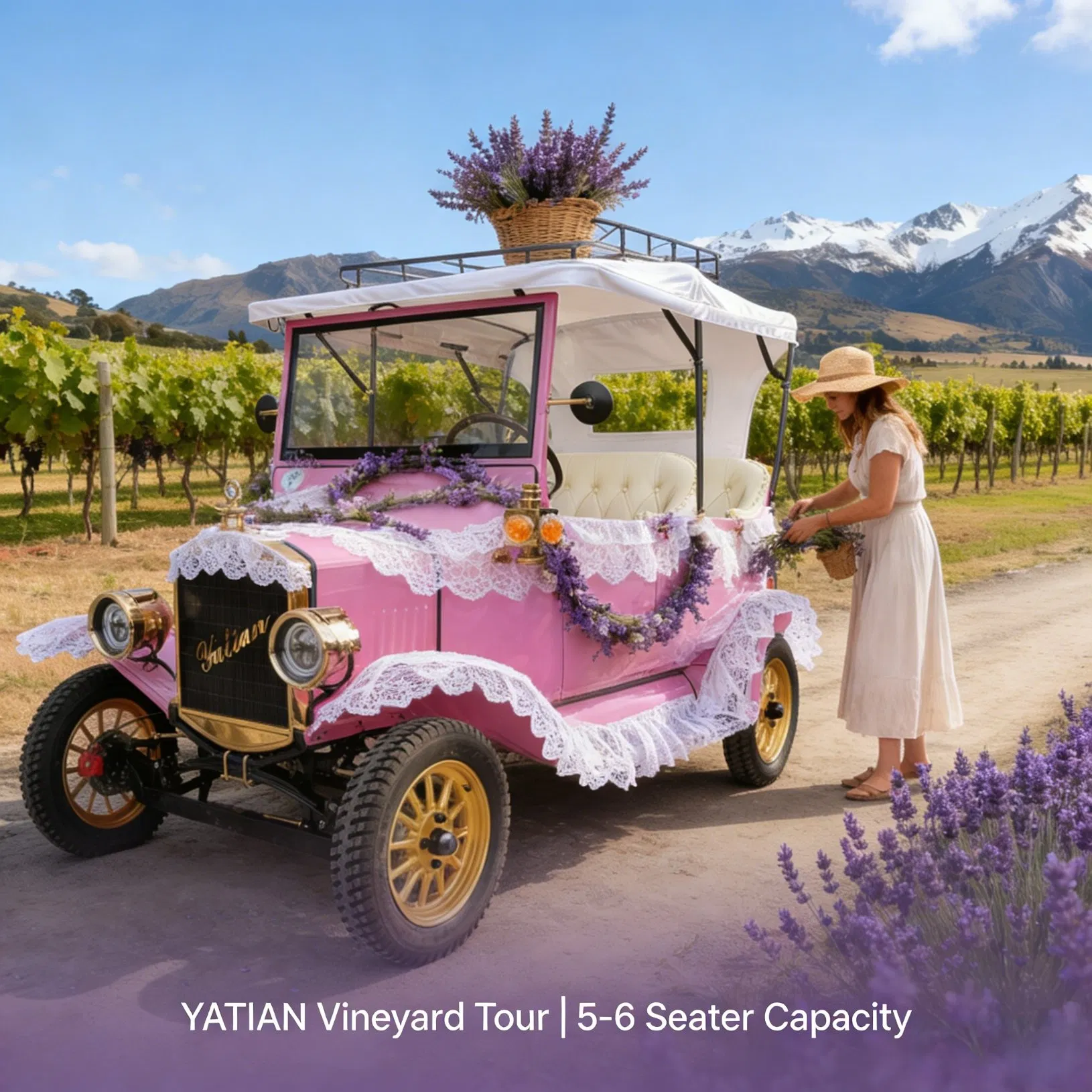 Luxury Electric Vintage Car for Sightseeing and City Tour