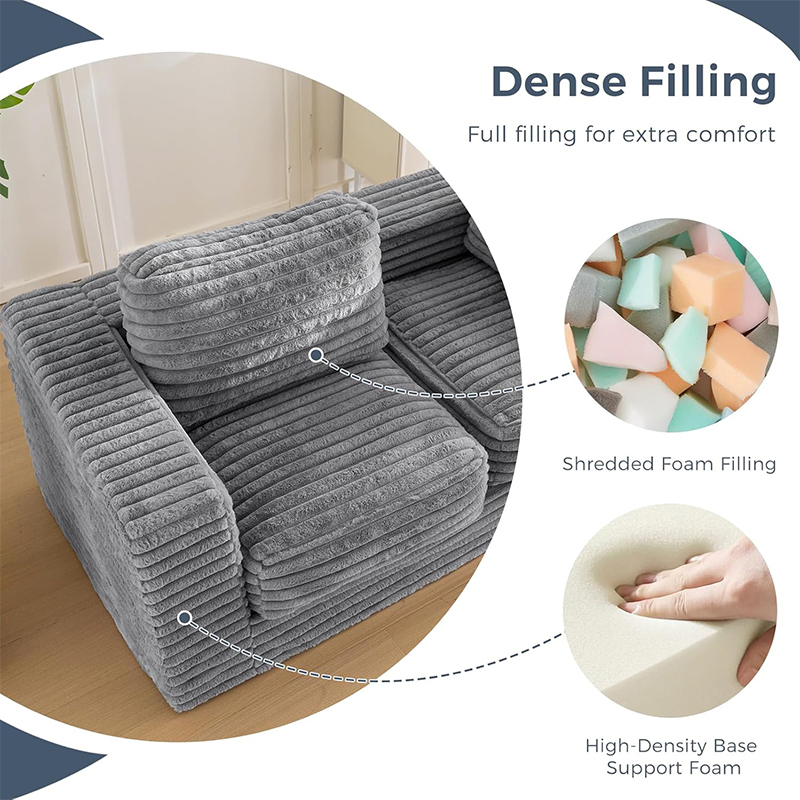 Tenderplayful Adult Modular Boneless Couch Convertible Sofa Bed Compressed Foam for Living Room