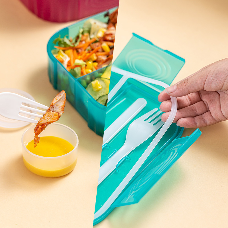 Premium Transparent Crystal Plastic Lunch Box for Meal Prep