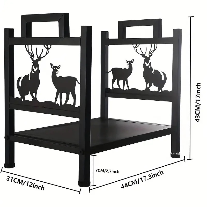 Bracket Fireplace Decoration Metal Ironwork Indoor/Outdoor Solid Wood Storage