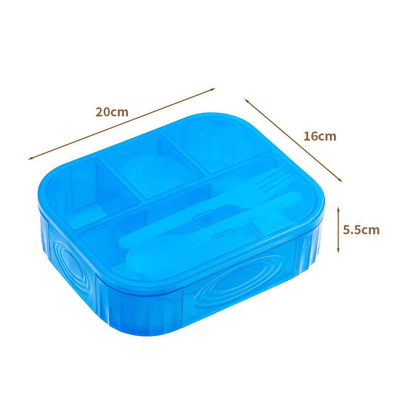 Premium Transparent Crystal Plastic Lunch Box for Meal Prep