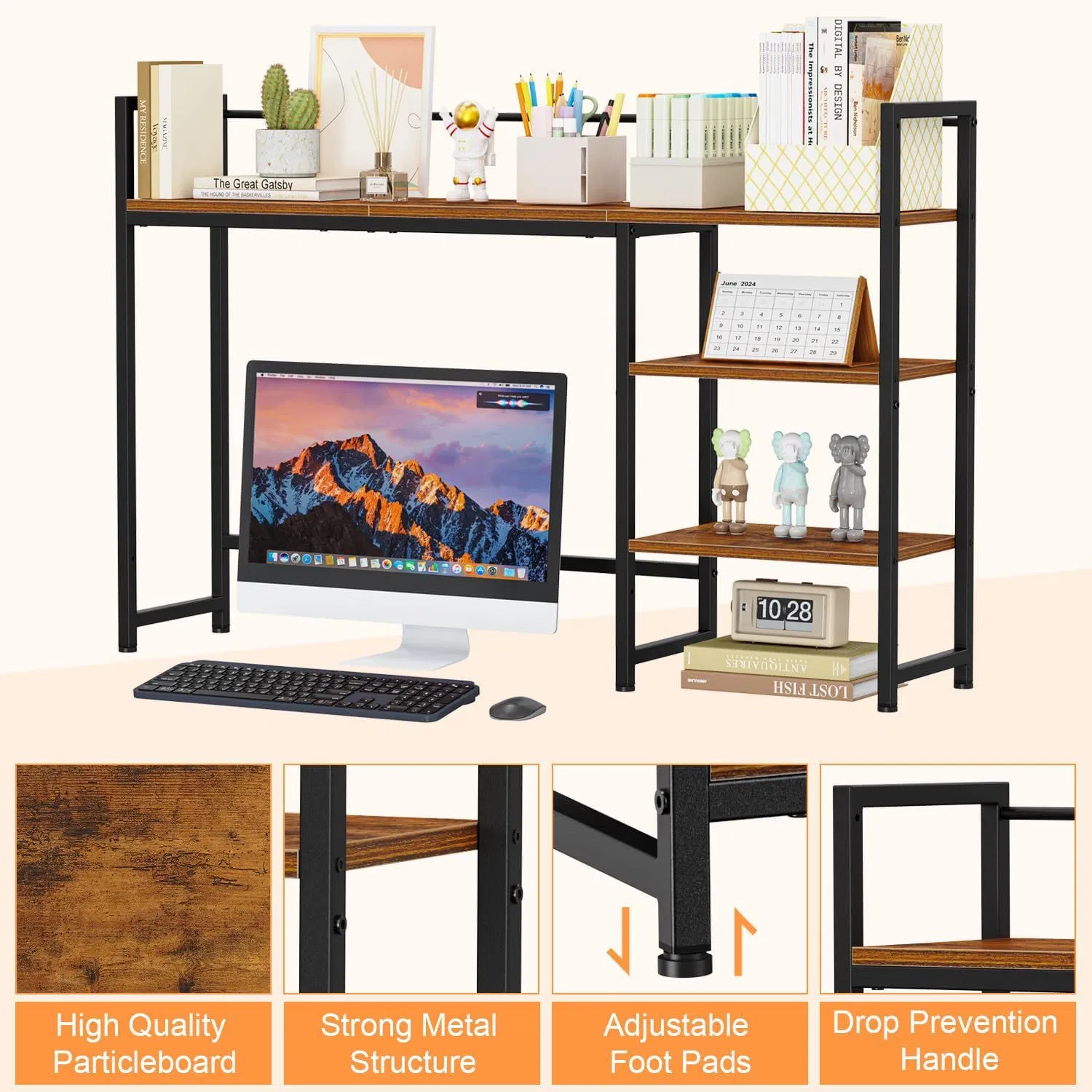 4-Layer Computer Monitor Desktop Storage Rack Storage