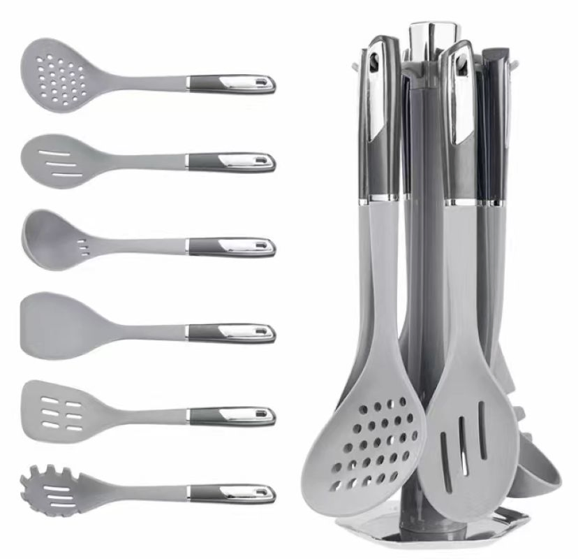 7-in-1 Multi-Functional Silicone Cooking Utensils Set for Easy Meal Prep