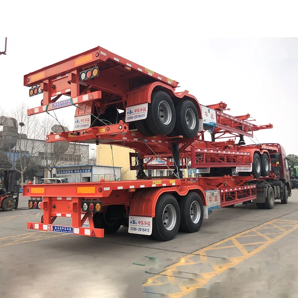 3 Axles 40 FT 60FT Shipping Container Gooseneck Skeleton Skeletal Chassis Semi Truck Trailer for Sale