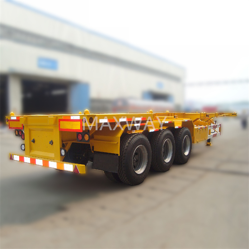 20/40 FT Three Axles Transport Box Trailer Truck Tanker Container Skeleton Semi Trailer