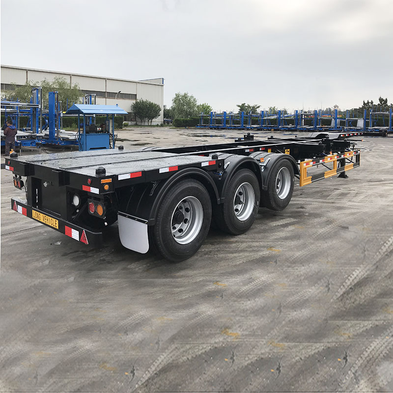 Heavy Duty 30FT 3axles Gooseneck Skeleton Container Semi Truck Trailer for Transportation