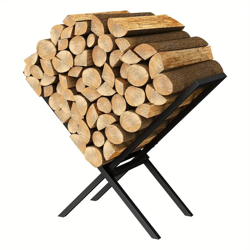 Suitable for Indoor and Outdoor Firewood Storage with Black Enamel Coating