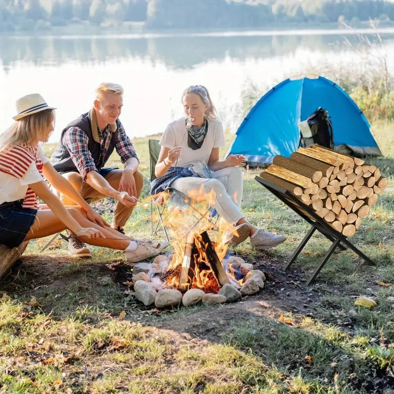 Suitable for Indoor and Outdoor Firewood Storage with Black Enamel Coating