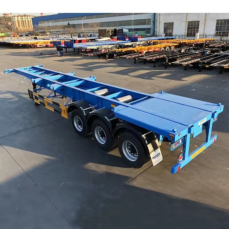 Heavy Duty 30FT 3axles Gooseneck Skeleton Container Semi Truck Trailer for Transportation
