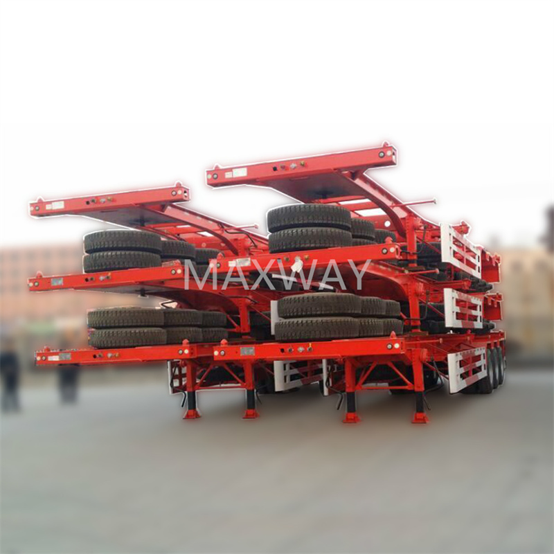20/40 FT Three Axles Transport Box Trailer Truck Tanker Container Skeleton Semi Trailer