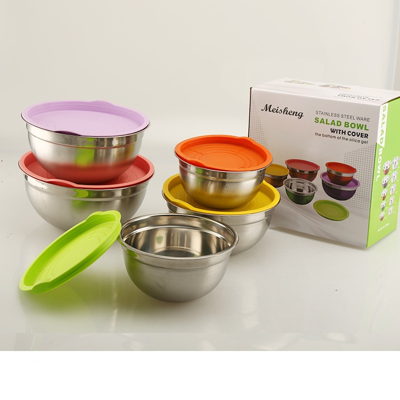 Premium Stainless Steel Salad Bowl with Airtight Lid for Fresh Food Storage