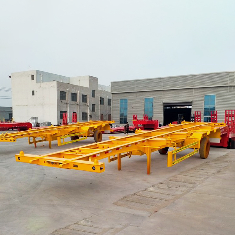 3 Axles 40 FT 60FT Shipping Container Gooseneck Skeleton Skeletal Chassis Semi Truck Trailer for Sale