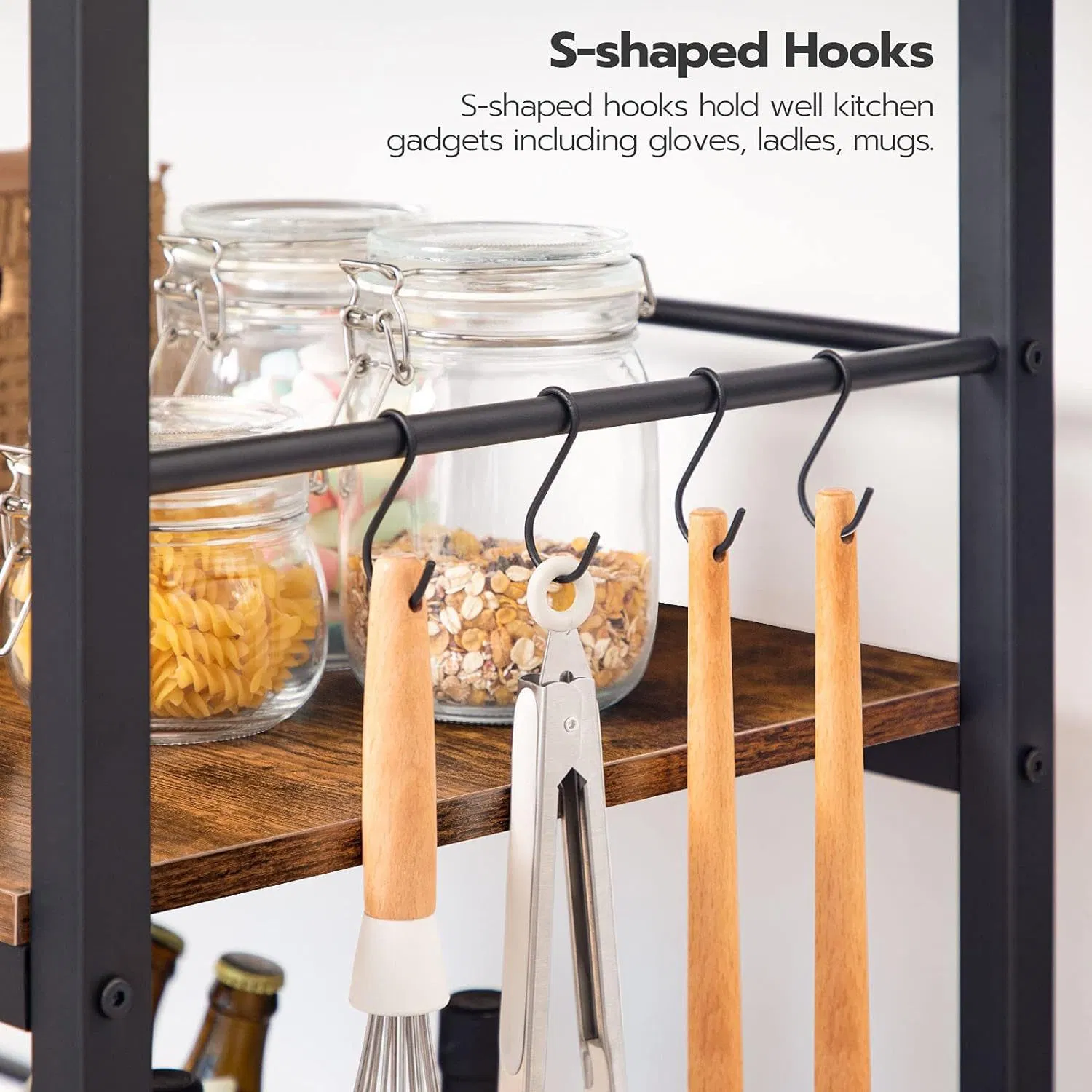 Cross-Border Special Supply of Movable Kitchen Trolley Three-Layer Storage Rack