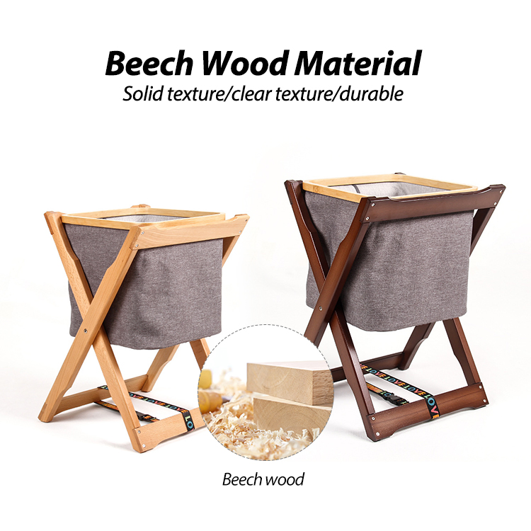 New Outdoor Furniture Picnic Camping Wooden Basket Portable Collapsible Storage Organizer