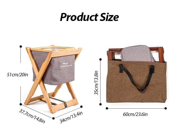 New Outdoor Furniture Picnic Camping Wooden Basket Portable Collapsible Storage Organizer