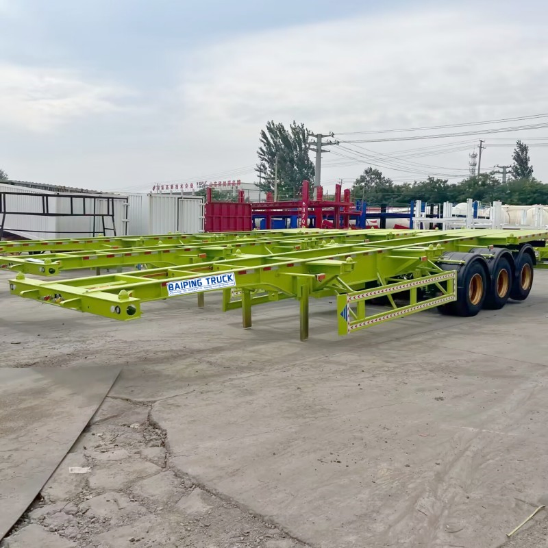 3 Axles 40 FT 60FT Shipping Container Gooseneck Skeleton Skeletal Chassis Semi Truck Trailer for Sale