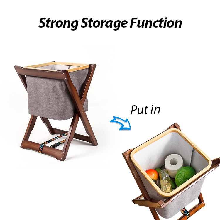 New Outdoor Furniture Picnic Camping Wooden Basket Portable Collapsible Storage Organizer