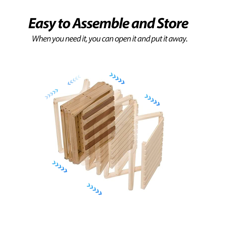 Kinggear Folding Camping Wood Shelf Kitchen Shelves Storage Wood Shelves for Outdoor Picnic Camping