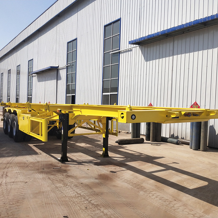 Heavy Duty 30FT 3axles Gooseneck Skeleton Container Semi Truck Trailer for Transportation