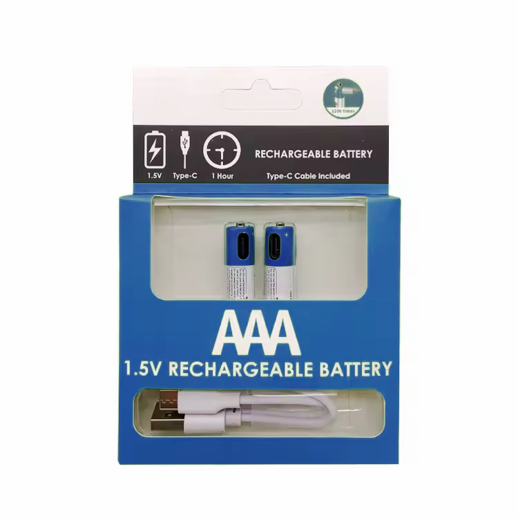 OEM AAA Rechargeable batteries No.7 Lithium ion 1.5V 750mWh with Type C Port Cable, Constant Output Manufacturer, Manufacturers
