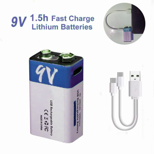 High-Quality 9V Rechargeable Battery Lithium 650mAh USB with Type C Cable Manufacturer, Products
