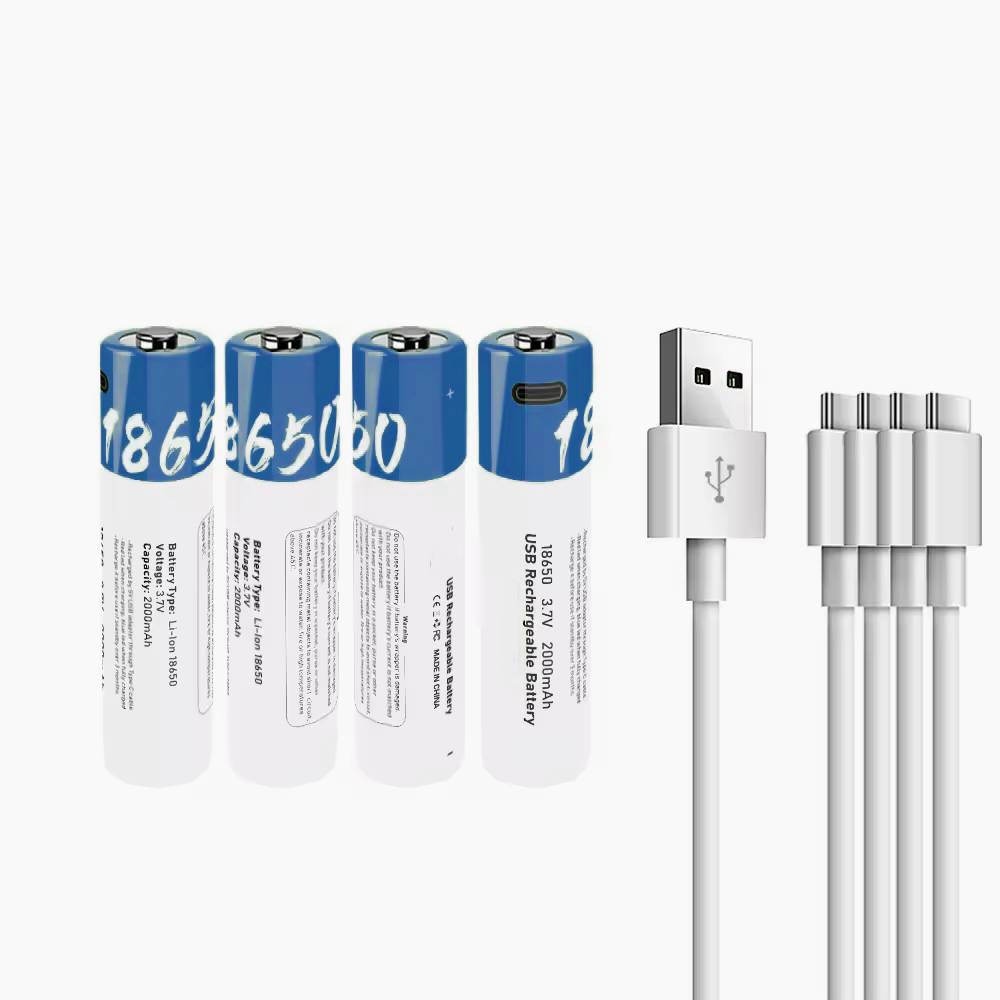 China lithium rechargeable battery 18650 3.7V 1000mAh / 2000mAh with Type-C Factory, Products