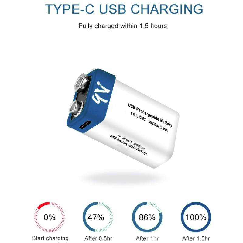 9V USB Rechargeable Battery Detail 3