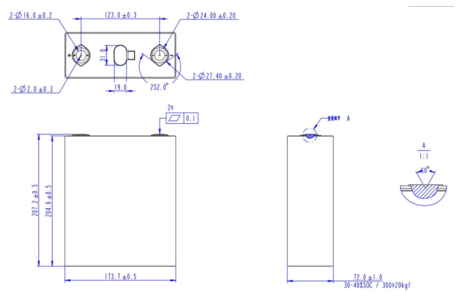 EVE LF280K LiFePO4 battery cell view 4