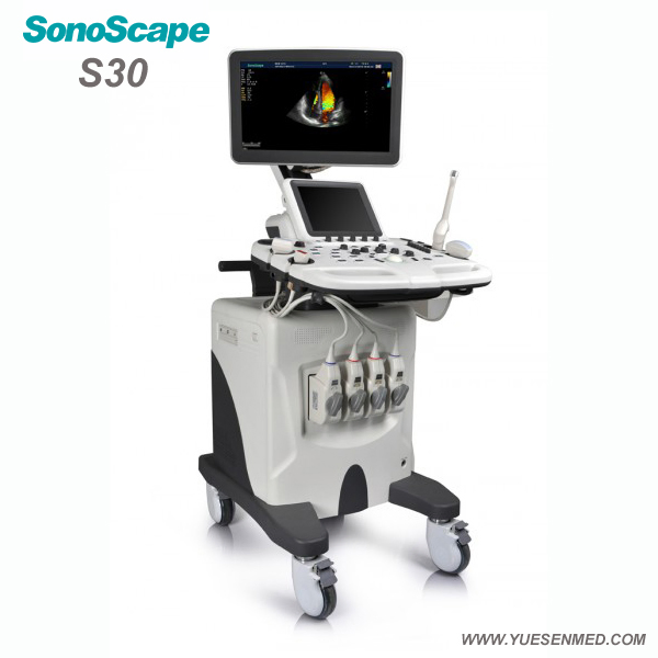Hospital Medical Sosonoscape S30 3/4D Color Doppler Trolley Mobile Ultrasound Machine
