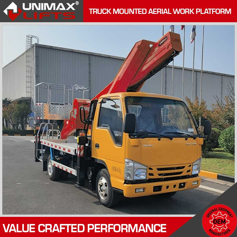 Electric Haulotte Jlg Genie Zoomlion Mantall 35m 36m 40m 45m 60m Mobile Aerial Work Platform Truck Mounted Aerial Lift Bucket Lift Truck Elevated Work Platform