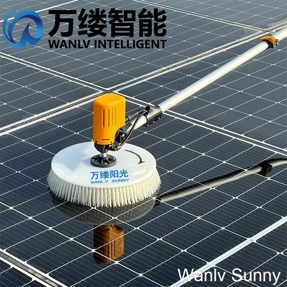 Hand-Held Solar Panel Cleaner Washing Equipment with Extendable Pole and Lithium Battery