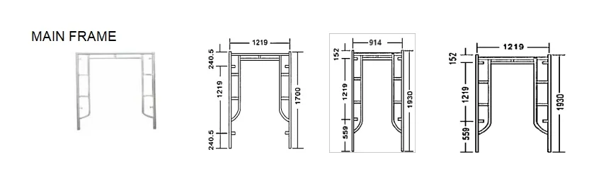 Frame Scaffolding Sizes