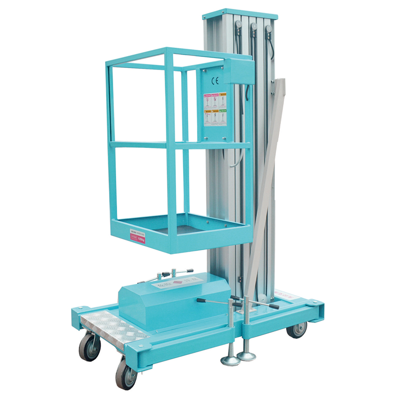 Top Quality Mobile Elevated Hydraulic Aluminum Alloy Vertical Lift Single Mast Aerial Work Platform