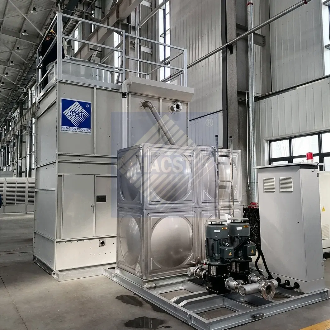 Closed Loop Cross Flow 60cbm Stainless Steel Coil Evaporative Water Cooling Tower System